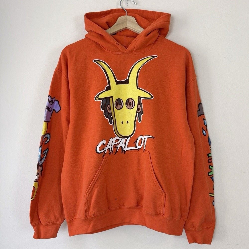 Polo G Capalot Orange GOAT Graphic Rap Streetwear Hoodie - Medium